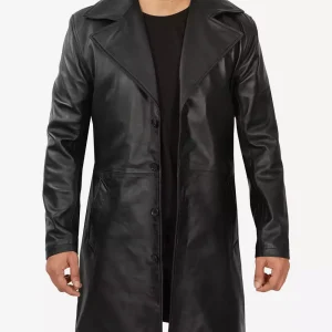 Men's Premium Lambskin Leather Black Coat