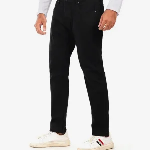 Black Stretch Jeans for Men - Tapered Fit Denim Pant