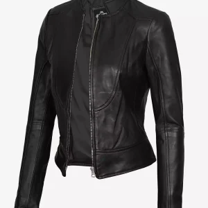 Women's Slim Fit Black Leather Biker Jacket