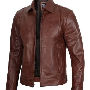 Reeves Men's Harrington Brown Real Leather Jacket