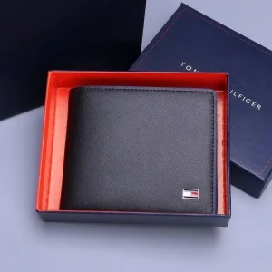 Tommy Men's RFID Blocking 100% Pure Leather Wallet gift Black