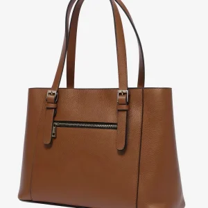 Tan Women's Real Leather Tote Laptop Bag - Leather Shoulder Work Bag